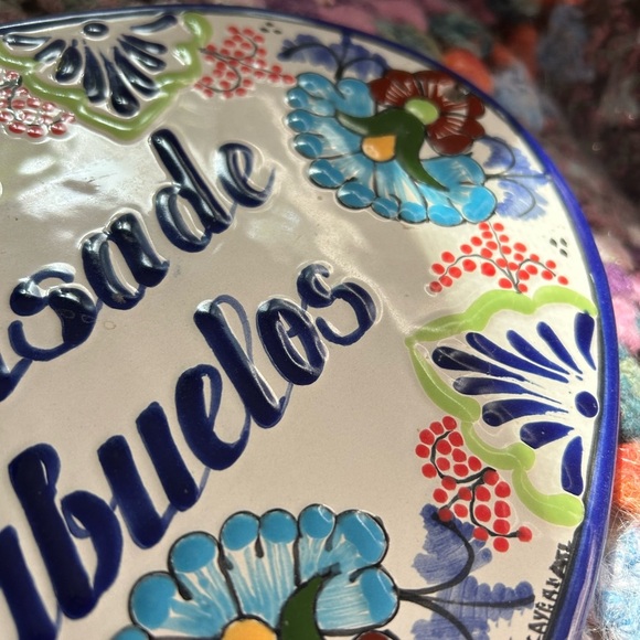 Tile Sign Hand Painted la Casa De Los Abuelos Ceramic Wall Plaque Mexico - Picture 5 of 16